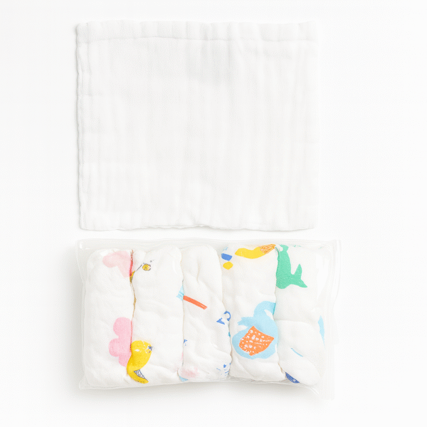 Cotton Soft Muslin Baby Bath Towel 25*25cm Baby Face Napkeen - Image 3