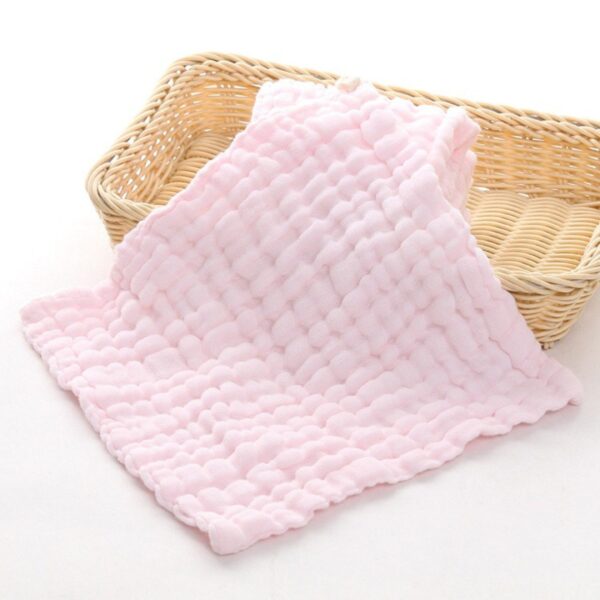 Cotton Soft Muslin 25*25cm Baby Face Napkeen Solid Colour - Image 15