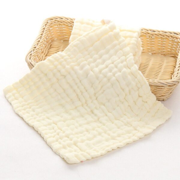 Cotton Soft Muslin 25*25cm Baby Face Napkeen Solid Colour - Image 10