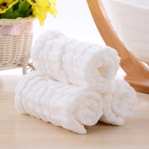 Cotton Soft Muslin 25*25cm Baby Face Napkeen Solid Colour - Image 7