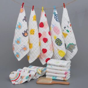 Cotton Soft Muslin Baby Bath Towel 25*25cm Baby Face Towel