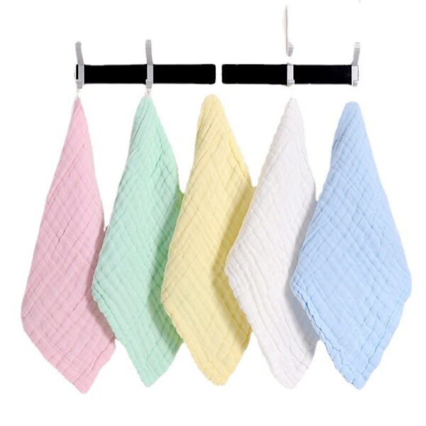 Cotton Soft Muslin 25*25cm Baby Face Napkeen Solid Colour - Image 6