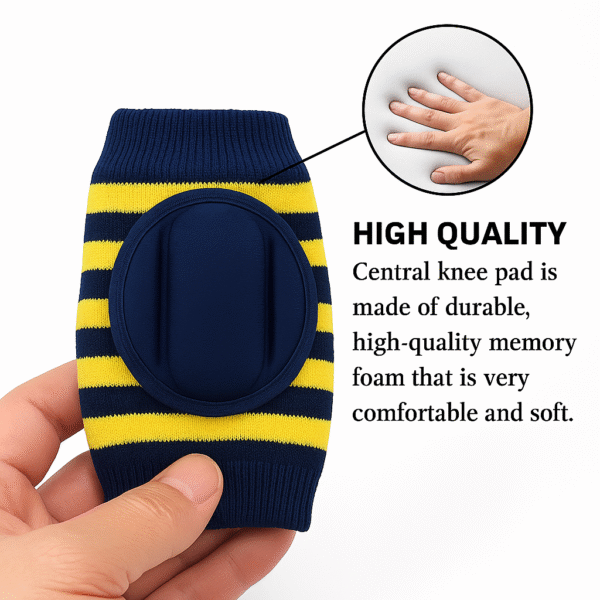 Baby Knee Pads for Crawling With Stripe Pattern - Image 4