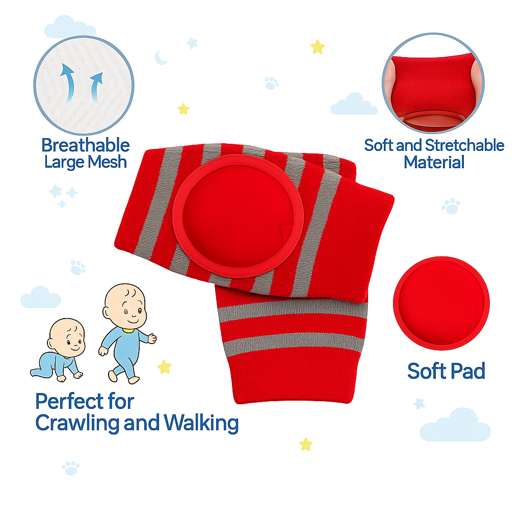 Premium Baby Stripe Knee Pads – Soft, Stretchable & Anti-Slip Protection | Nanhaa Wear - Image 4