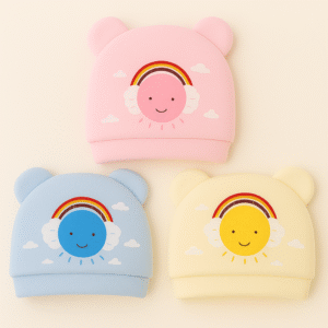 Soft Baby Stretch Cap for 0–3 Months | Ultra-Comfortable, Breathable Newborn Beanie | Gentle Cotton Fabric | Nanhaa Wear