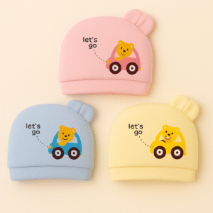 Soft Baby Stretch Cap for 0–3 Months | Ultra-Comfortable, Breathable Newborn Beanie | Gentle Cotton Fabric | Nanhaa Wear