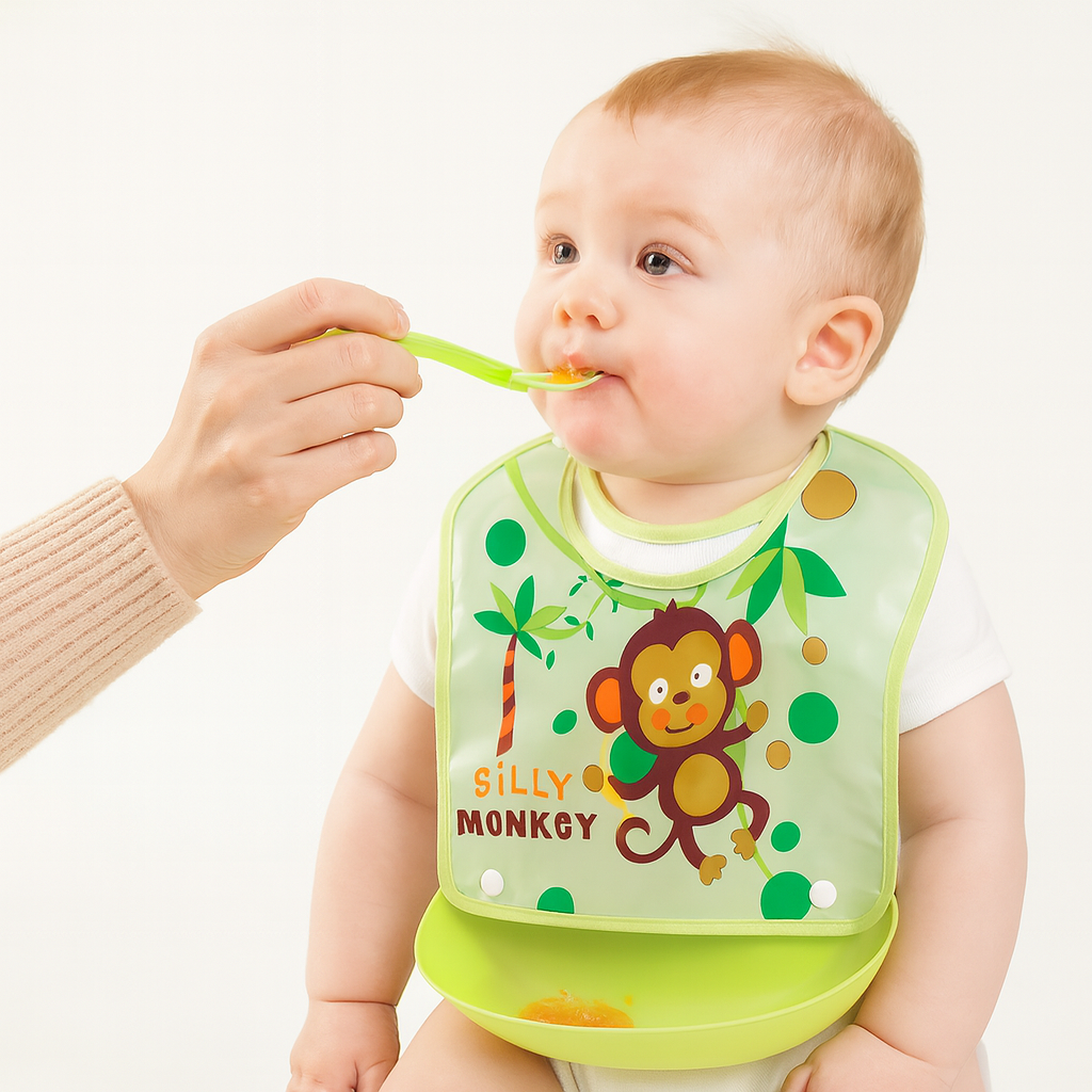 Premium Baby Silicone Bib | Soft, Waterproof, Adjustable Feeding Bib | BPA-Free – Nanhaa Wear - Image 5