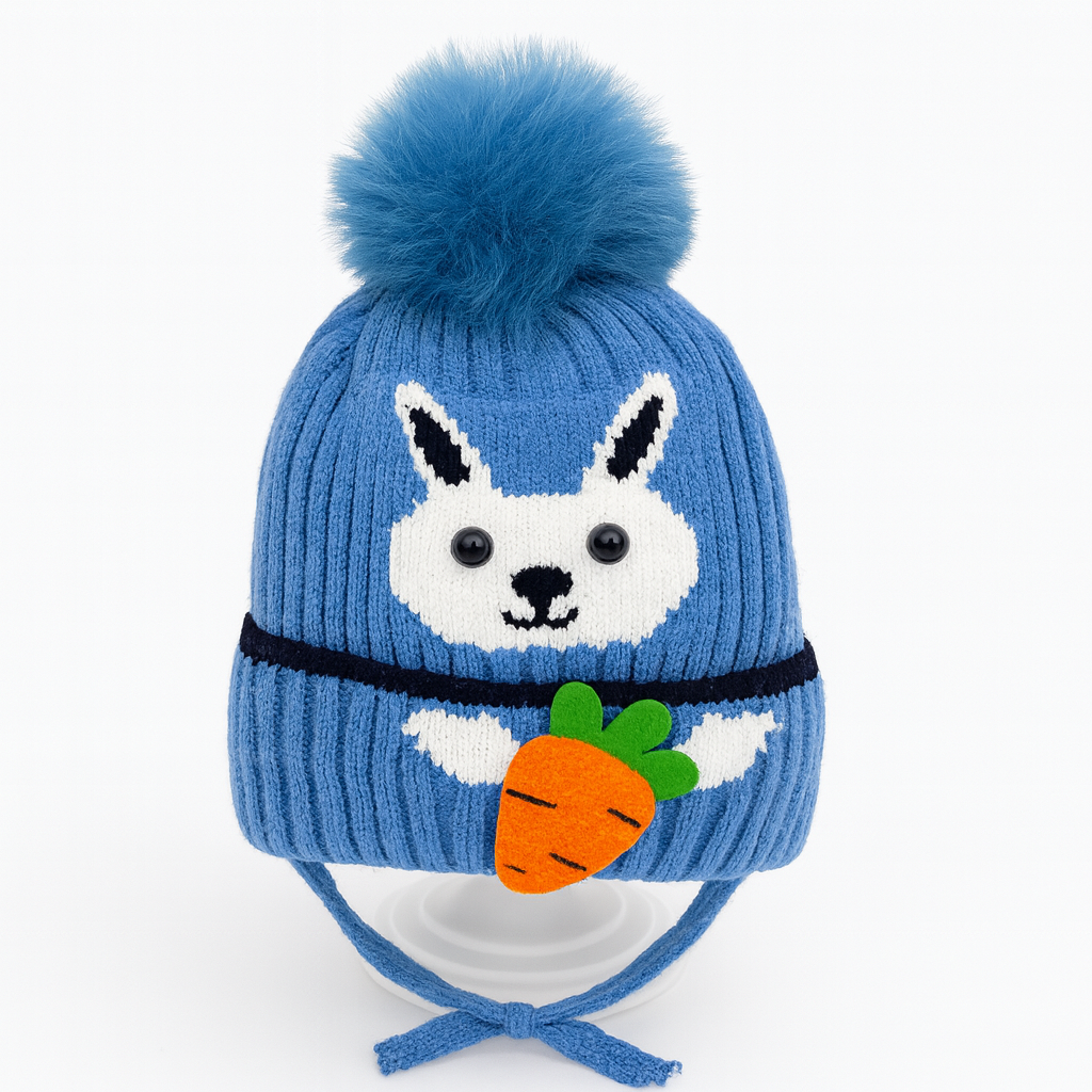 Cute Baby Woolen Cap | Ultra-Soft, Warm & Stretchable Winter Hat with Ear Protection | Newborn to 12 Months | Nanhaa Wear