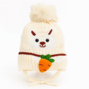 Cute Baby Woolen Cap | Ultra-Soft, Warm & Stretchable Winter Hat with Ear Protection | Newborn to 12 Months | Nanhaa Wear
