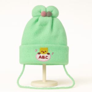 Cute Baby Woolen Winter Cap | Ultra-Soft, Warm & Stretchable Hat with Ear Protection | Newborn to 12 Months | Nanhaa Wear