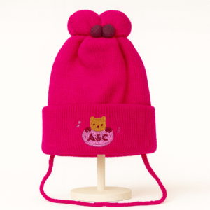 Cute Baby Woolen Winter Cap | Ultra-Soft, Warm & Stretchable Hat with Ear Protection | Newborn to 12 Months | Nanhaa Wear