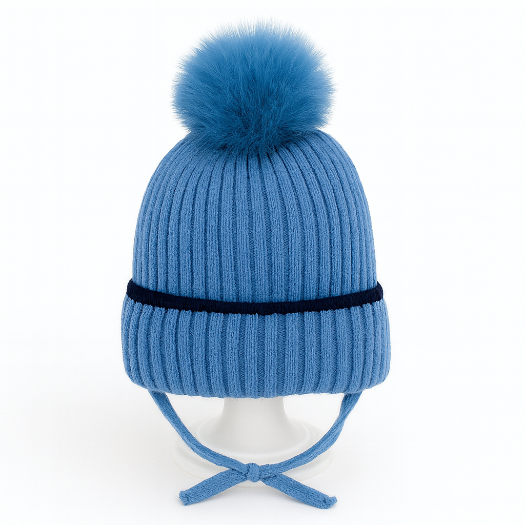 Cute Baby Woolen Cap | Ultra-Soft, Warm & Stretchable Winter Hat with Ear Protection | Newborn to 12 Months | Nanhaa Wear - Image 3