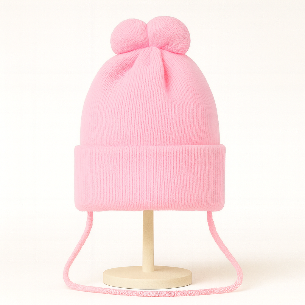 Cute Baby Woolen Winter Cap | Ultra-Soft, Warm & Stretchable Hat with Ear Protection | Newborn to 12 Months | Nanhaa Wear - Image 3