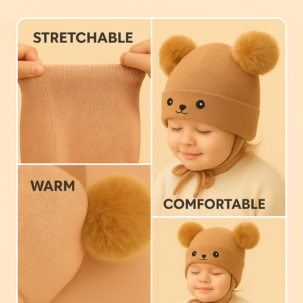 Ultra-Soft Baby Woolen Cap | Warm & Cozy Winter Hat with Cute Design | Newborn to 12 Months | Nanhaa Wear - Image 4