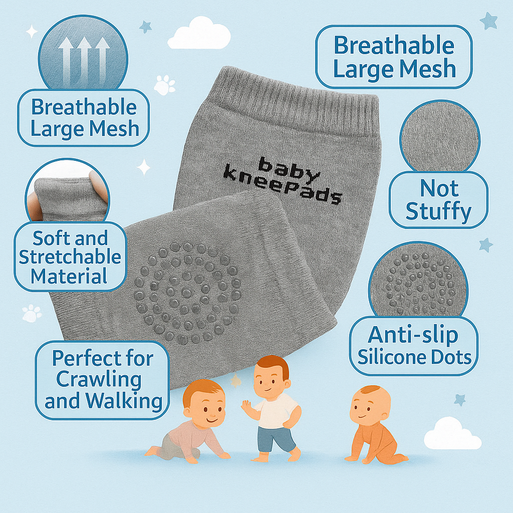 Baby Dotted Knee Pads – Pack of 2 | Soft, Stretchable & Anti-Slip Crawling Protectors for Babies | Nanhaa Wear - Image 2