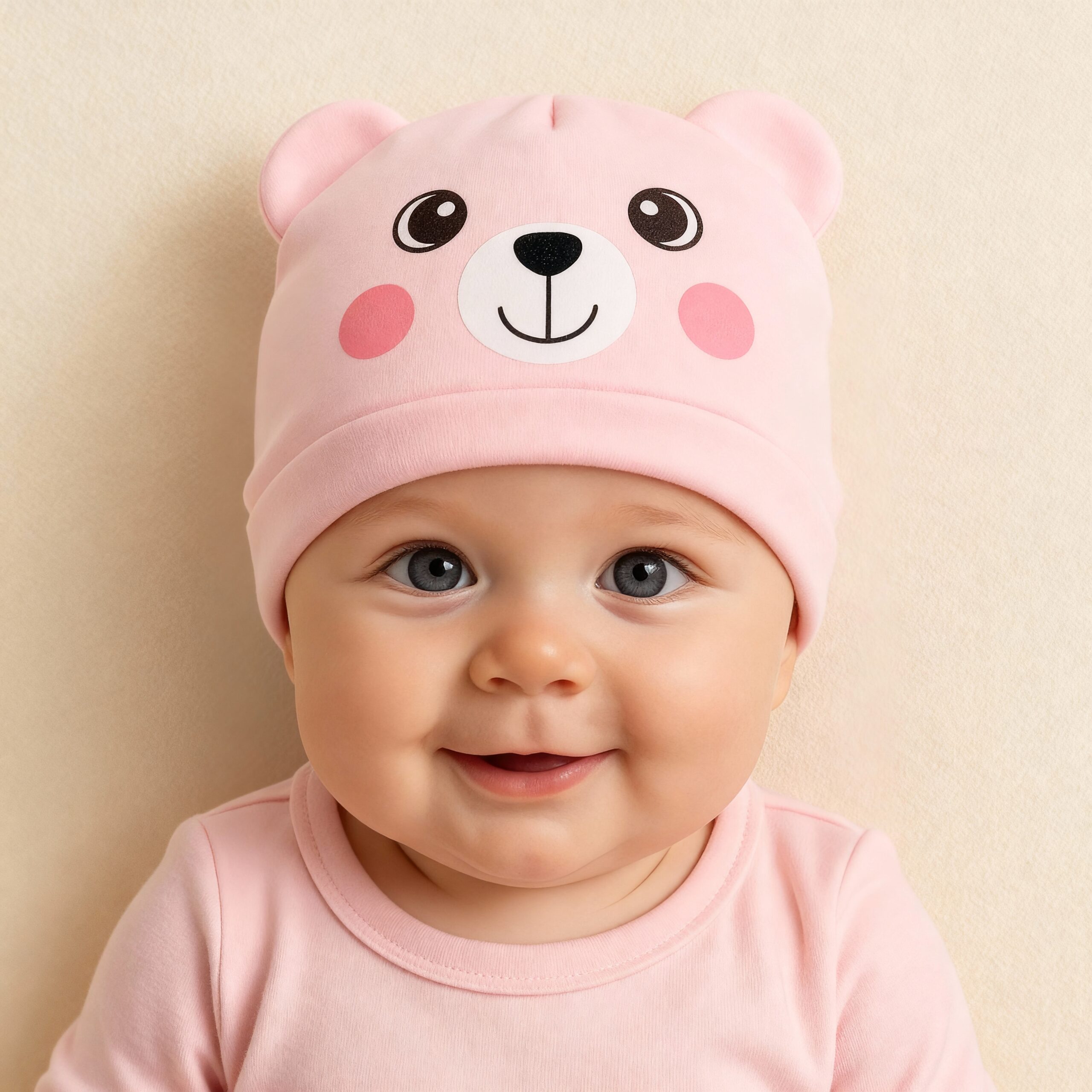Soft Baby Stretch Cap for 0–3 Months | Ultra-Comfortable, Breathable Newborn Beanie | Gentle Cotton Fabric | Nanhaa Wear - Image 5